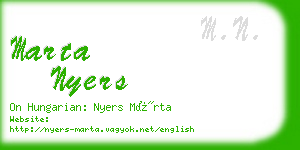 marta nyers business card